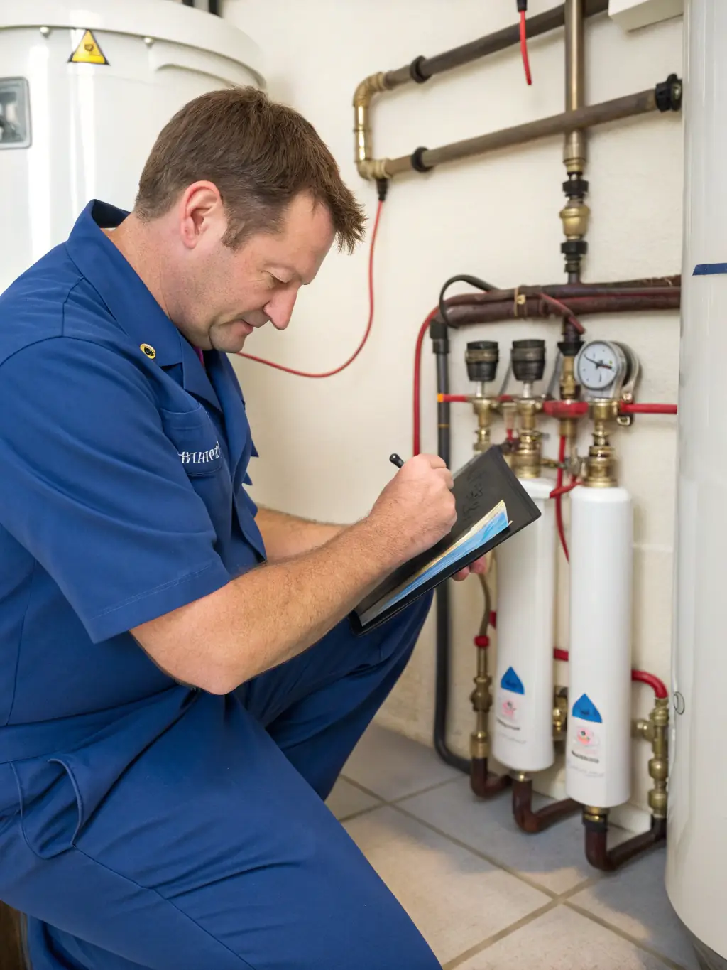 A close-up shot of a True North Plumbing technician using advanced diagnostic tools to inspect a plumbing system, demonstrating their commitment to quality and precision.