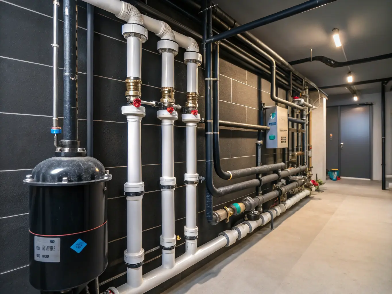 A newly installed, state-of-the-art plumbing system in a residential home, representing True North Plumbing's installation services.